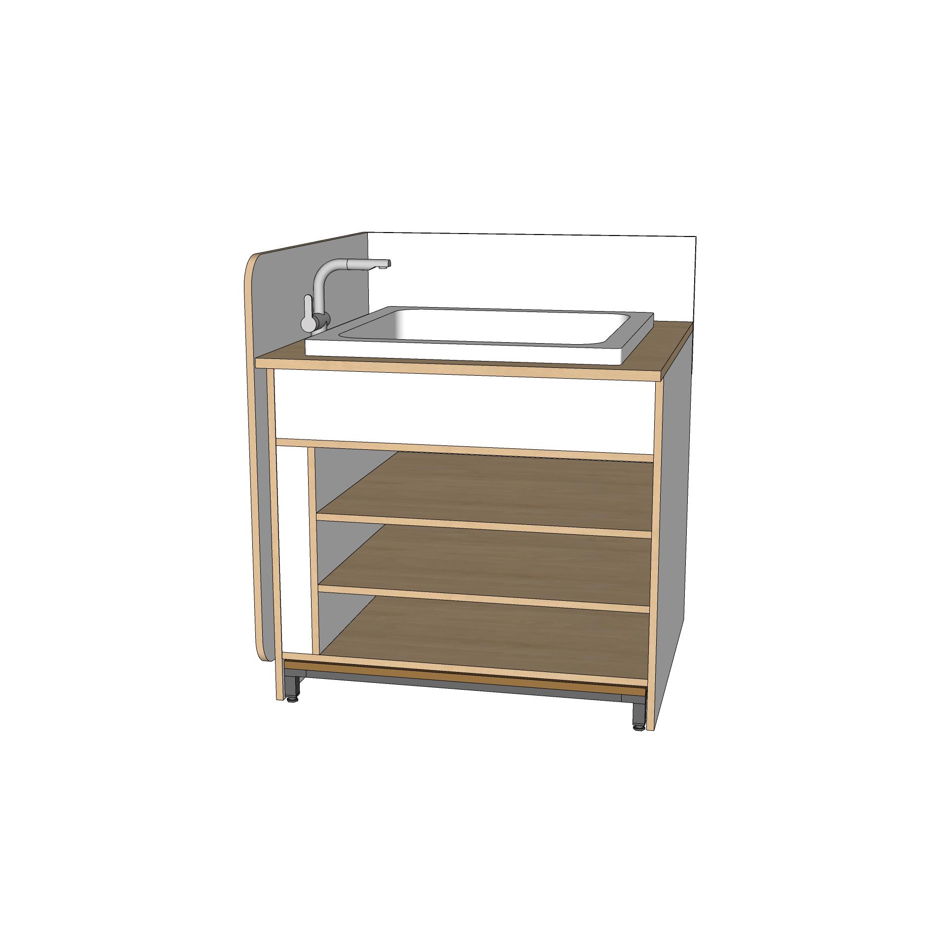 ROBHOC-WICKELANLAGE-MODUL-3FÄCHER+WANNE-80x80CM+PODEST